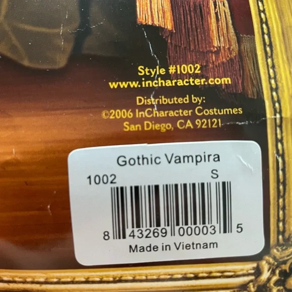 inCharacter Black & Red Lace-Up Gothic Vampire Dress Small - Picture 15 of 16